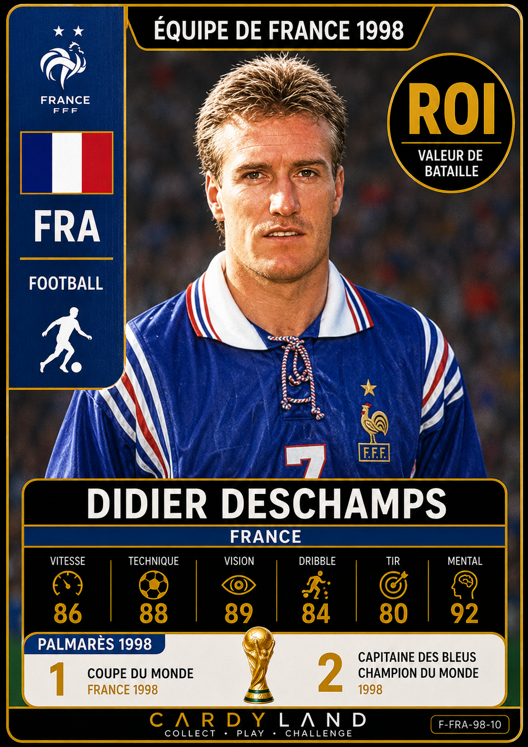 Carte Didier Deschamps — Équipe de France 1998